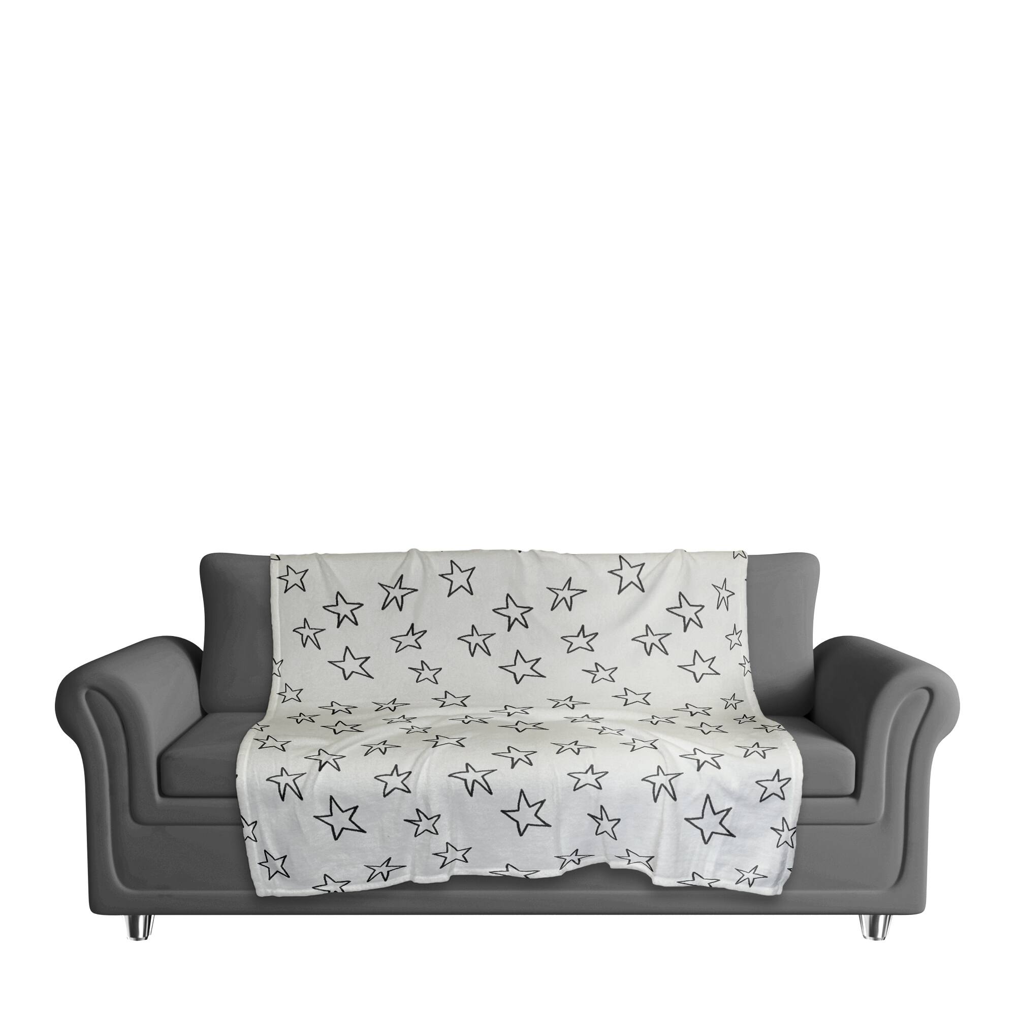 Simple Star Pattern 50" x 60" Coral Fleece Blanket